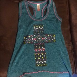 Lightweight Blue Graphic Tank